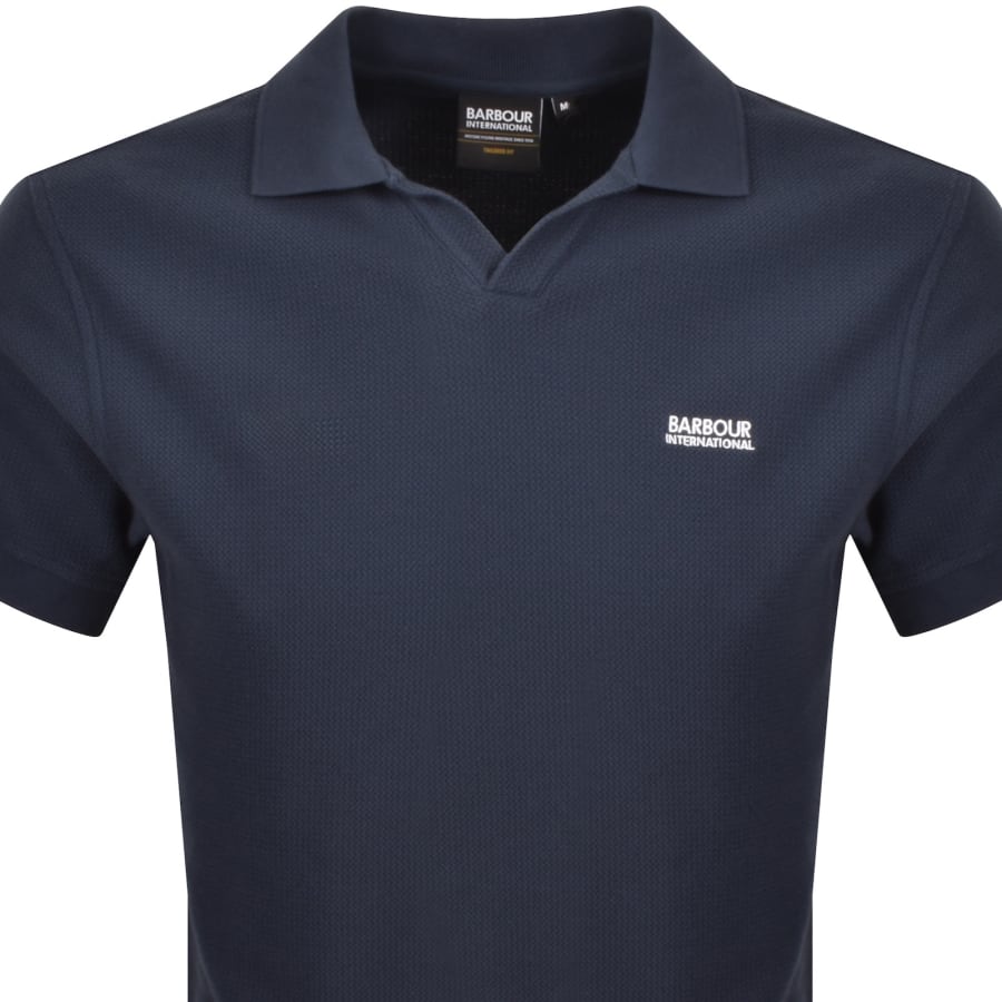 Image number 2 for Barbour International Milbank Textured Polo Navy