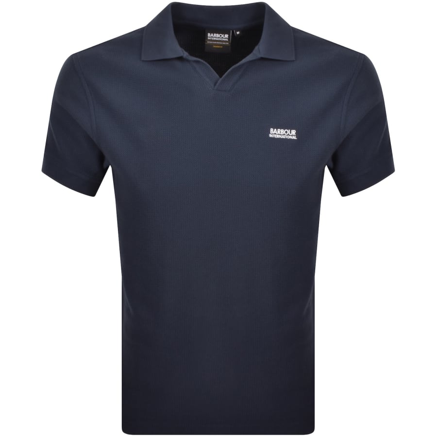 Image number 1 for Barbour International Milbank Textured Polo Navy
