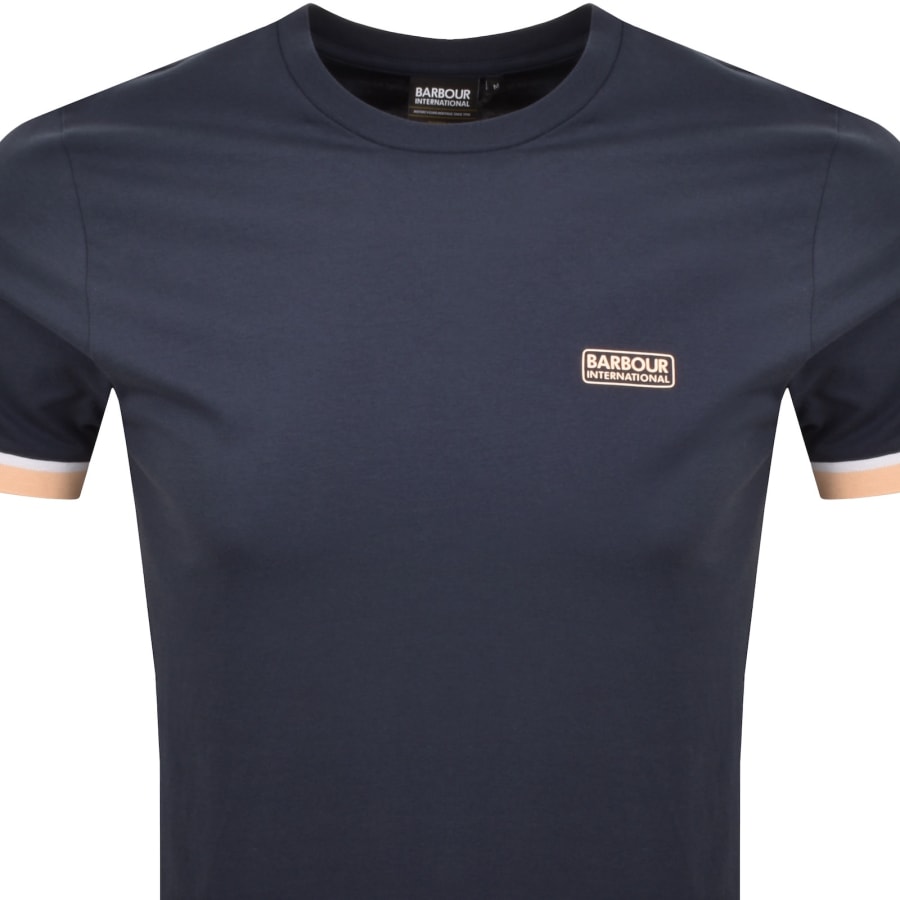 Image number 2 for Barbour International Deep Cuff T Shirt Navy