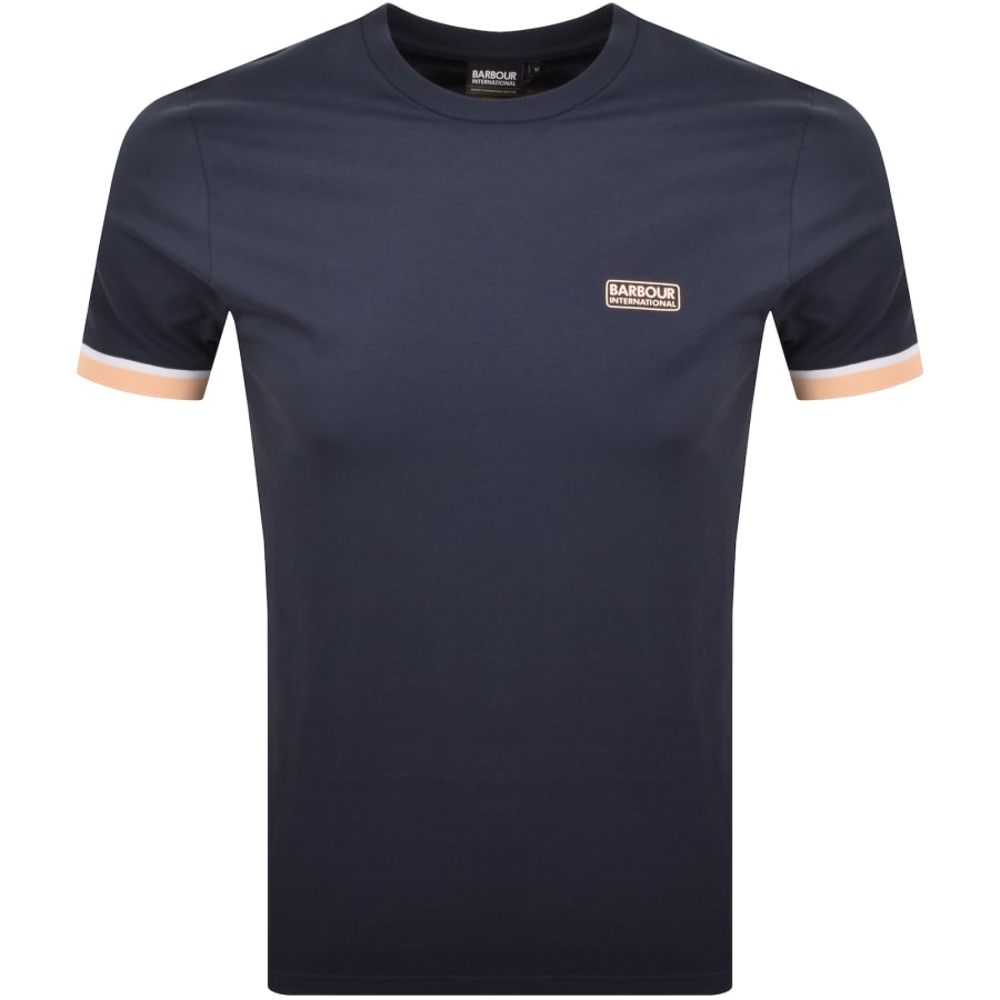 Image number 1 for Barbour International Deep Cuff T Shirt Navy
