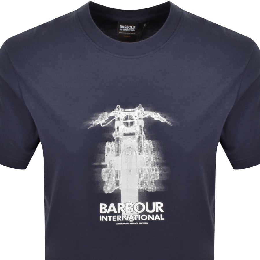 Image number 2 for Barbour International Hocking Graphic T Shirt Navy