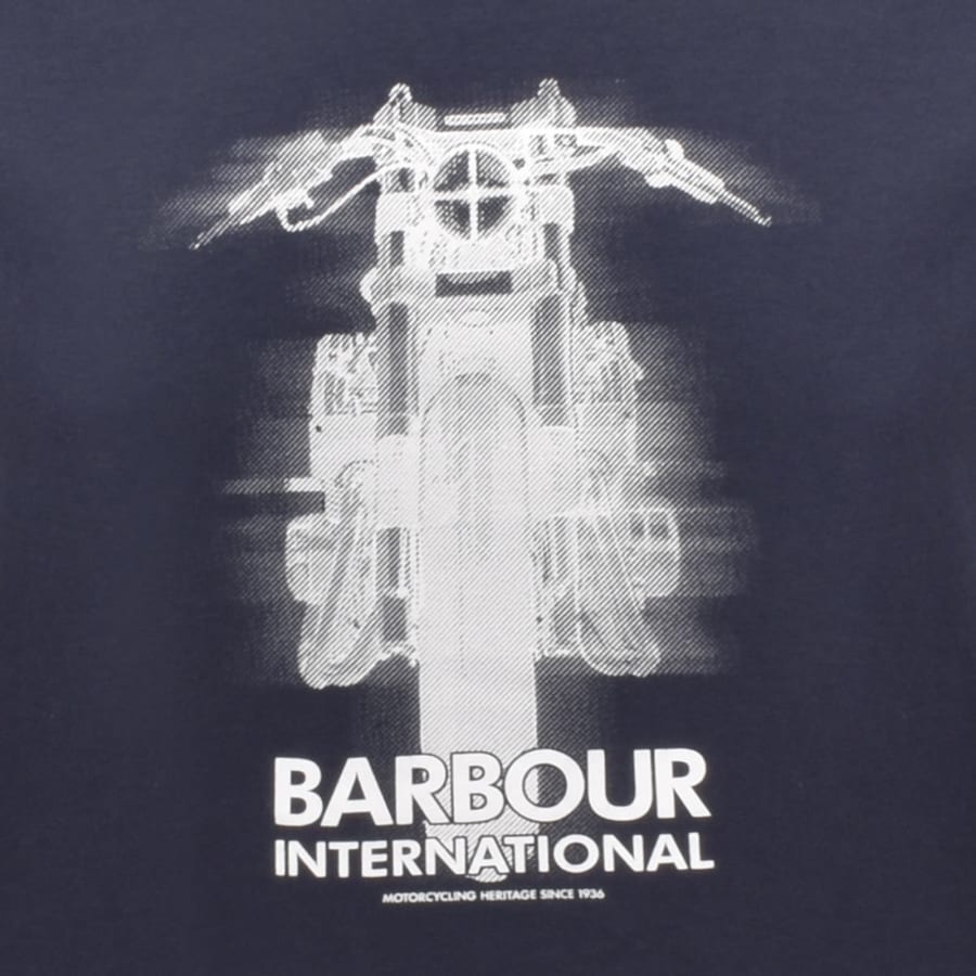 Image number 3 for Barbour International Hocking Graphic T Shirt Navy