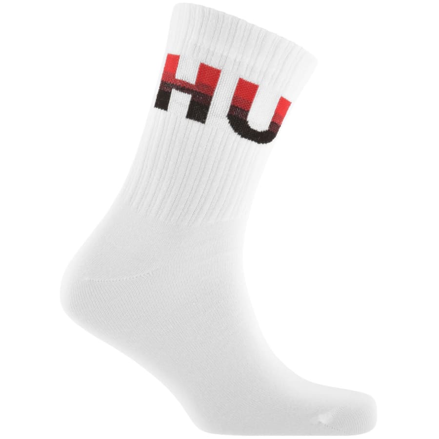 Image number 2 for HUGO 3 Pack Ribbed Socks Red