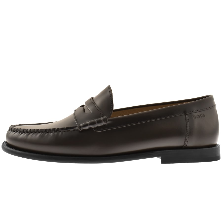 Image number 1 for BOSS Tevan Mocc Loafer Shoes Brown