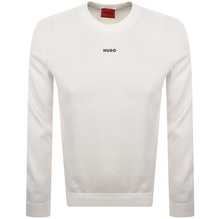 Image number 1 for HUGO San Cassius Knit Jumper Cream