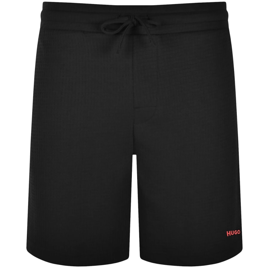 Image number 2 for HUGO Austin Waffle Shorts Black