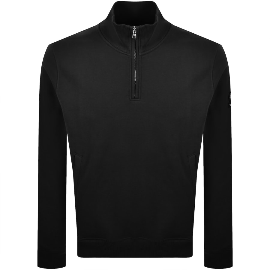Image number 2 for Sandbanks Quarter Zip Sweatshirt Black