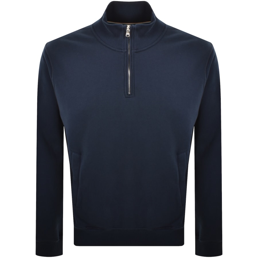 Image number 2 for Sandbanks Quarter Zip Sweatshirt Navy