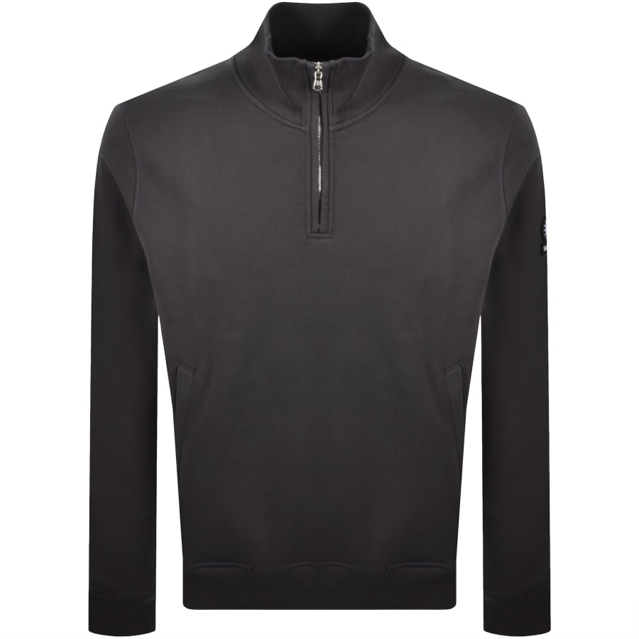 Image number 2 for Sandbanks Quarter Zip Sweatshirt Grey