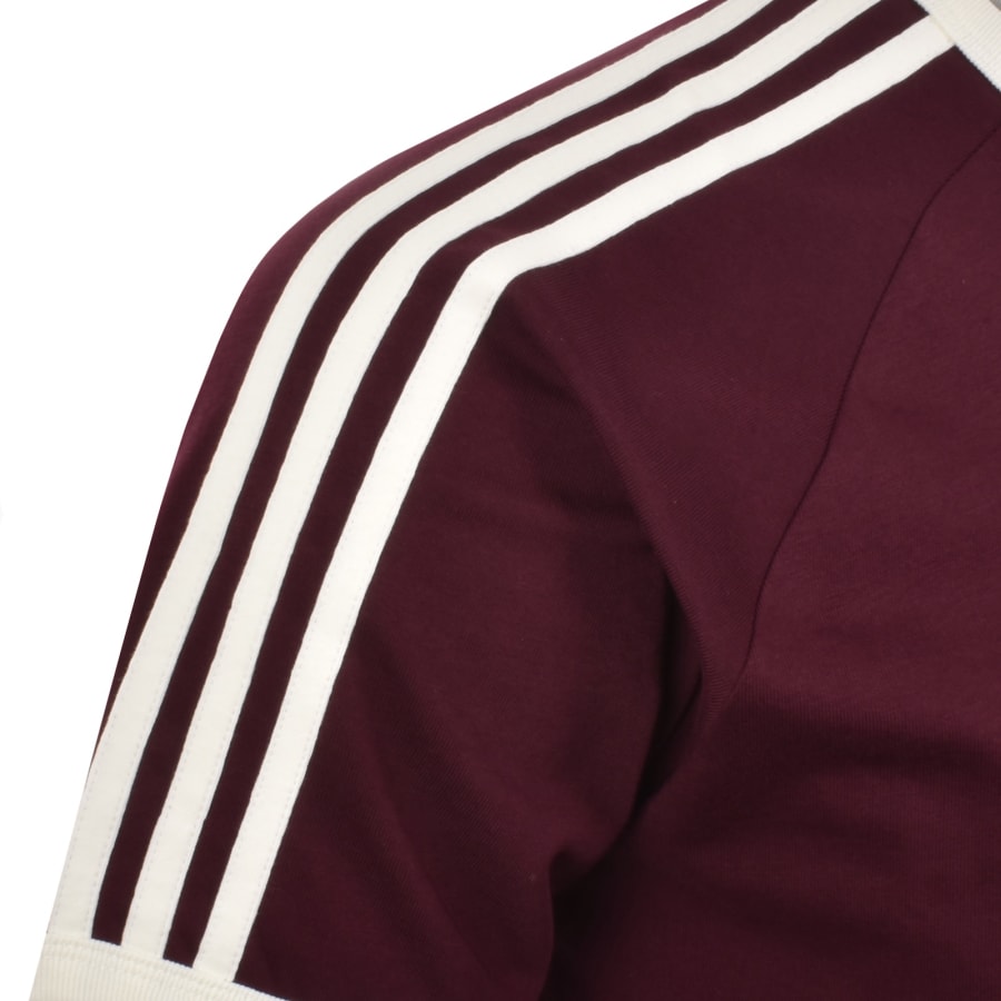 Image number 4 for adidas Originals 3 Stripes T Shirt Maroon
