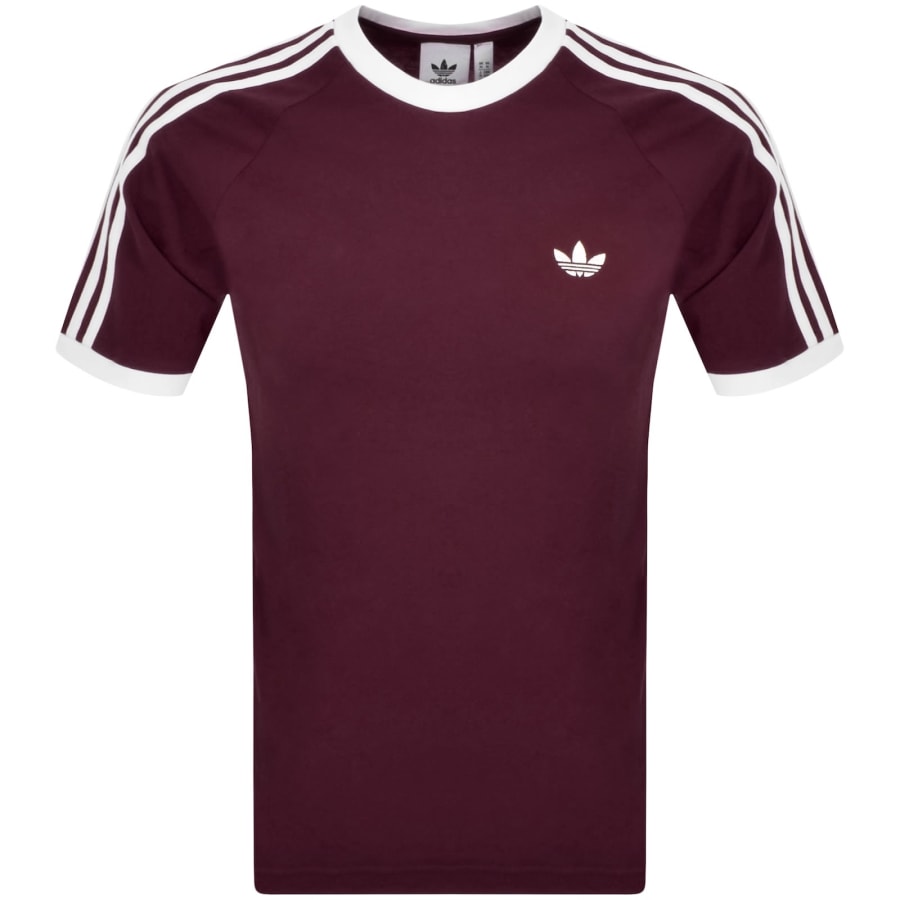 Image number 1 for adidas Originals 3 Stripes T Shirt Maroon