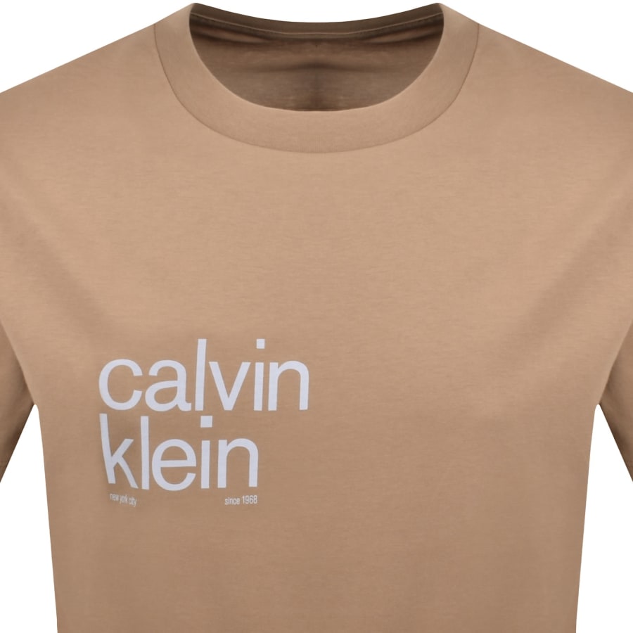 Image number 3 for Calvin Klein Jeans Graphic T Shirt Brown