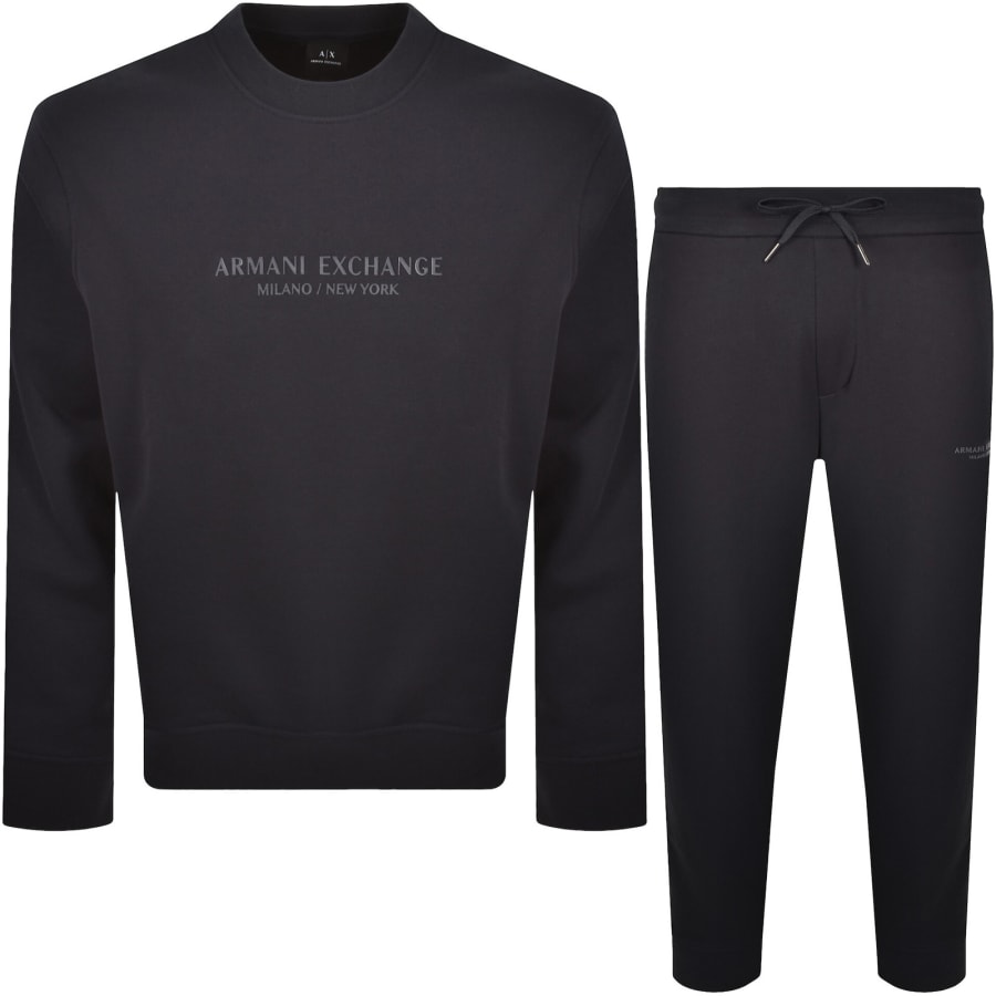 Image number 1 for Armani Exchange Logo Tracksuit Navy