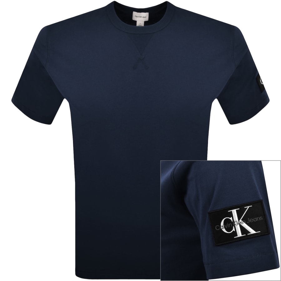 Image number 1 for Calvin Klein Jeans Badge T Shirt Navy