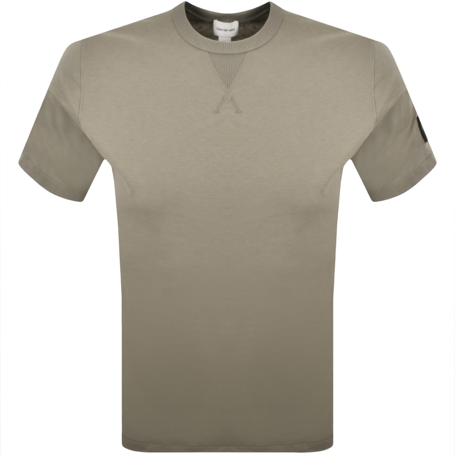 Image number 2 for Calvin Klein Jeans Badge T Shirt Khaki