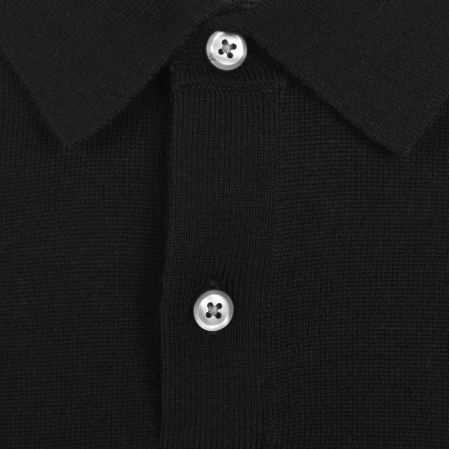 Image number 4 for Calvin Klein Knit Polo T Shirt Black