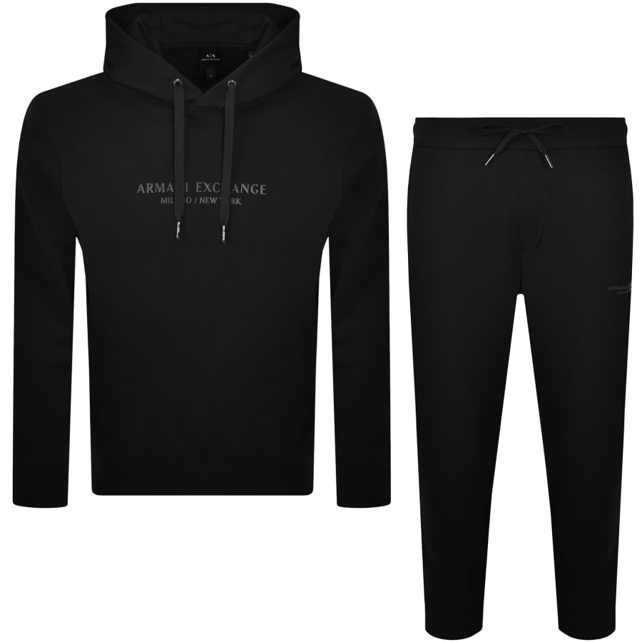 Image number 1 for Armani Exchange Logo Tracksuit Black