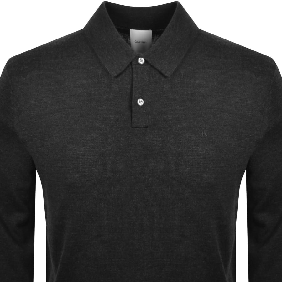 Image number 2 for Calvin Klein Knit Polo T Shirt Grey