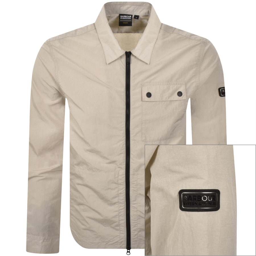Image number 1 for Barbour International Inline Overshirt Beige