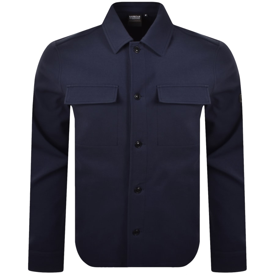 Image number 2 for Barbour International Esh Twill Overshirt Navy