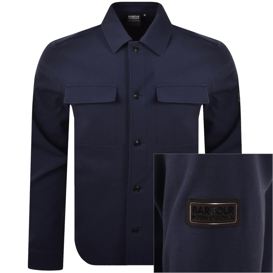 Image number 1 for Barbour International Esh Twill Overshirt Navy