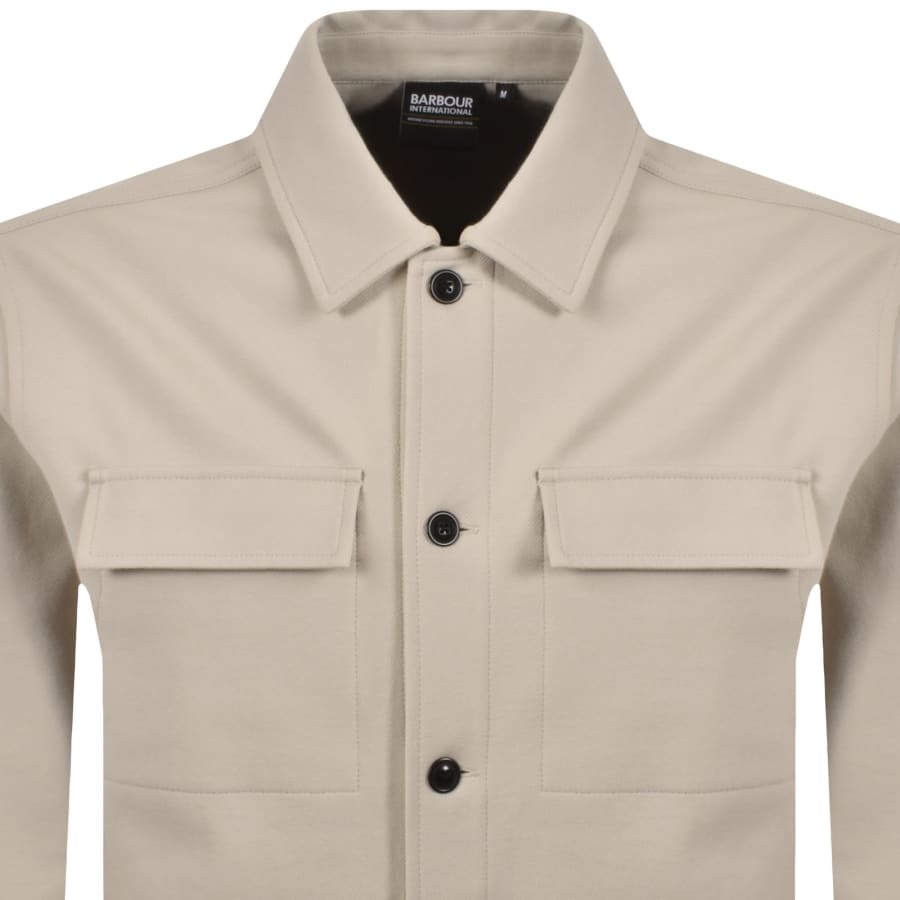 Image number 2 for Barbour International Esh Twill Overshirt Beige