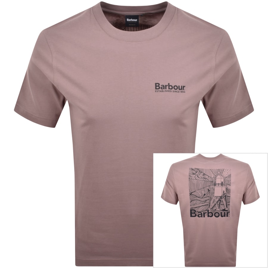 Image number 1 for Barbour Moonwell T Shirt Ironstone Pink