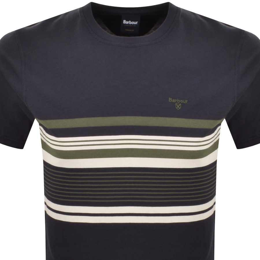 Image number 2 for Barbour Teeside Stripe T Shirt Dark Navy
