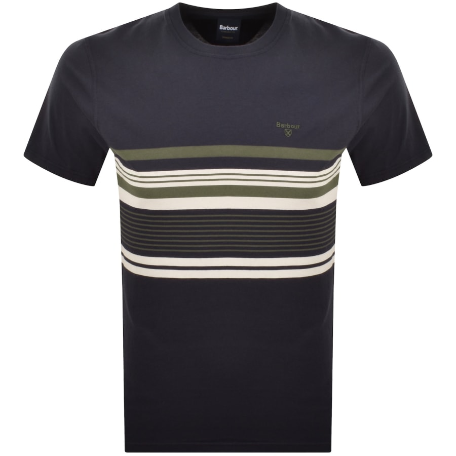 Image number 1 for Barbour Teeside Stripe T Shirt Dark Navy