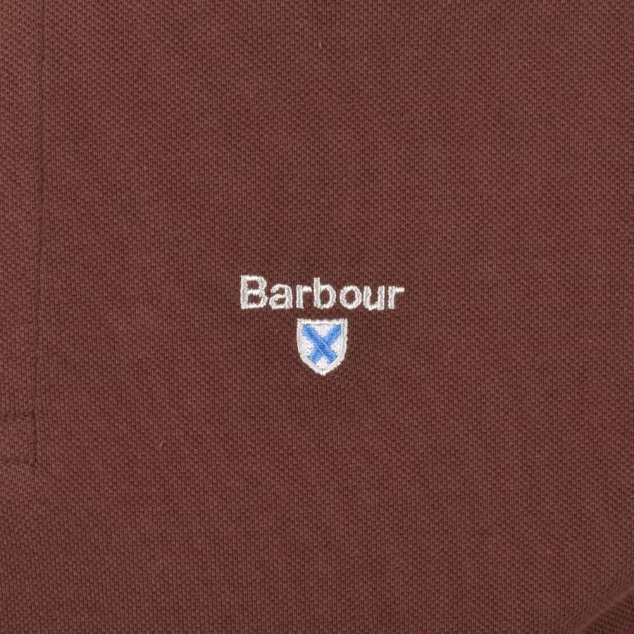 Image number 3 for Barbour Tartan Pique Polo T Shirt Brown