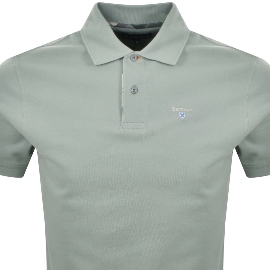 Image number 2 for Barbour Tartan Pique Polo T Shirt Green
