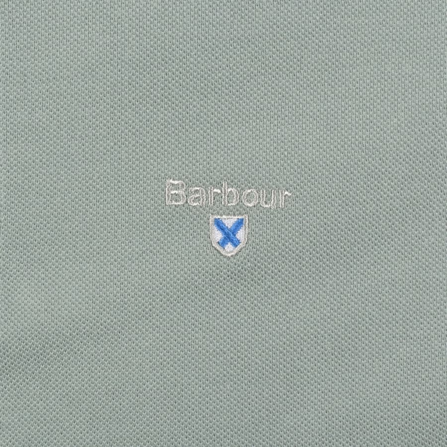 Image number 3 for Barbour Tartan Pique Polo T Shirt Green