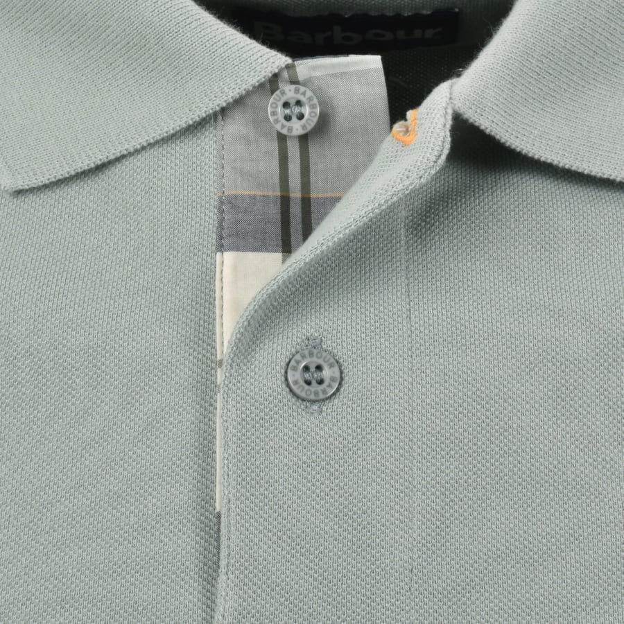 Image number 4 for Barbour Tartan Pique Polo T Shirt Green
