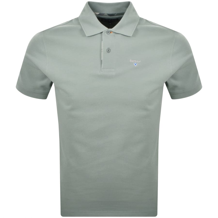 Image number 1 for Barbour Tartan Pique Polo T Shirt Green