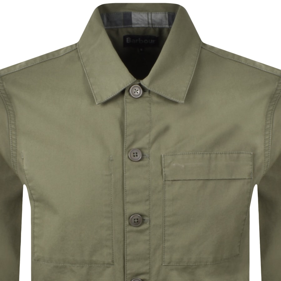 Image number 2 for Barbour Sherburn Overshirt Green