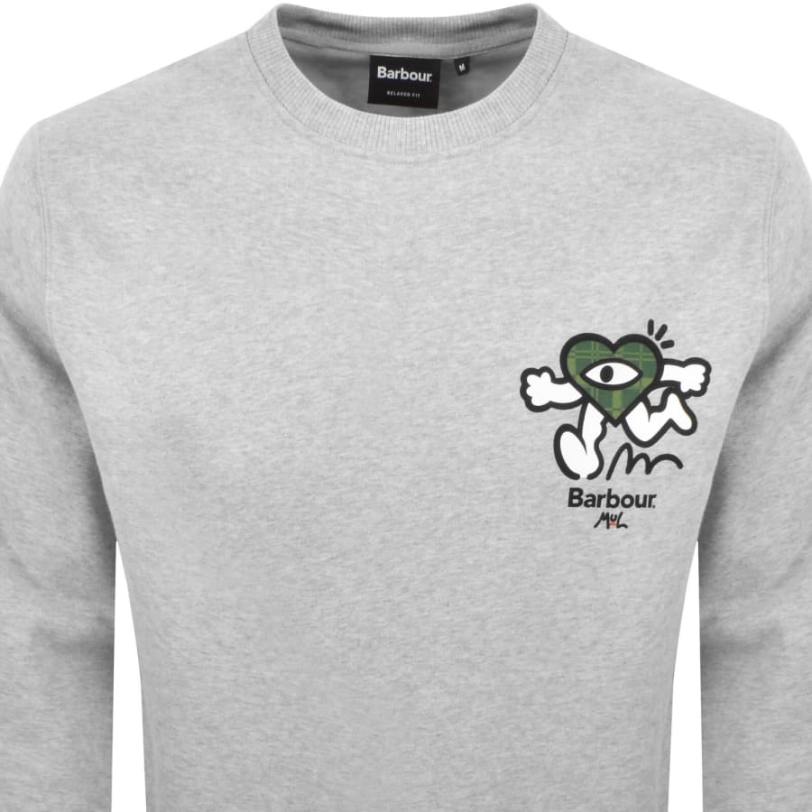 Image number 2 for Barbour X Mul Crew Neck Sweatshirt Grey