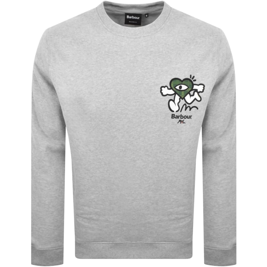 Image number 1 for Barbour X Mul Crew Neck Sweatshirt Grey