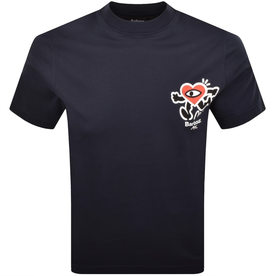 Image number 2 for Barbour X Mul Camping Trip T Shirt Navy