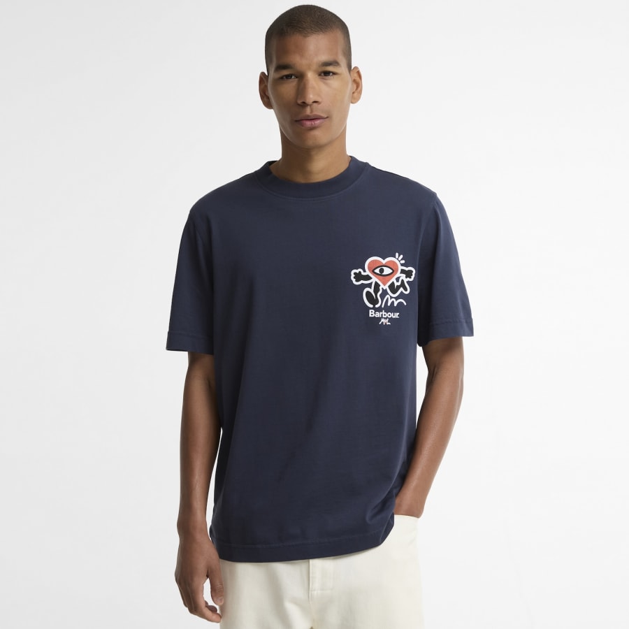 Image number 5 for Barbour X Mul Camping Trip T Shirt Navy