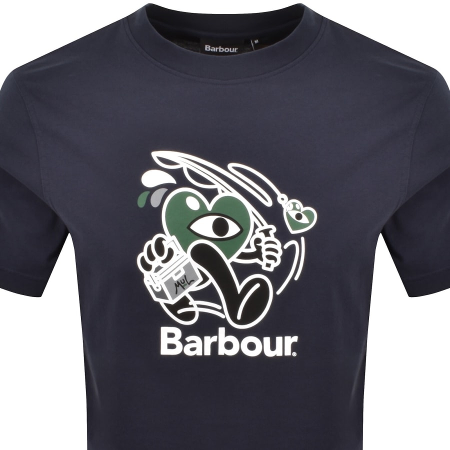 Image number 2 for Barbour X Mull Gone Fishing T Shirt Navy