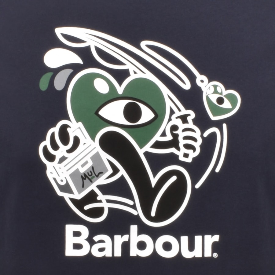 Image number 3 for Barbour X Mull Gone Fishing T Shirt Navy