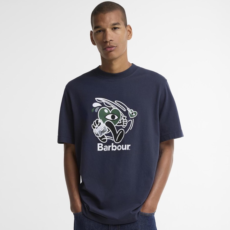 Image number 4 for Barbour X Mull Gone Fishing T Shirt Navy