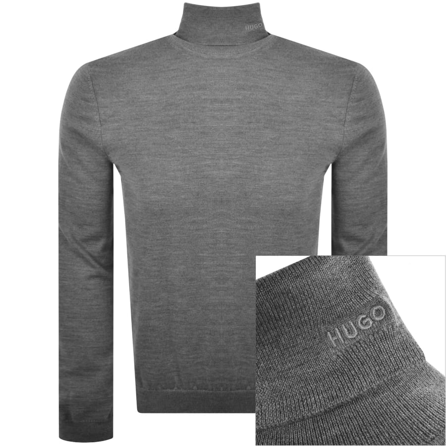 Image number 1 for HUGO San Thomas Knit Jumper Grey