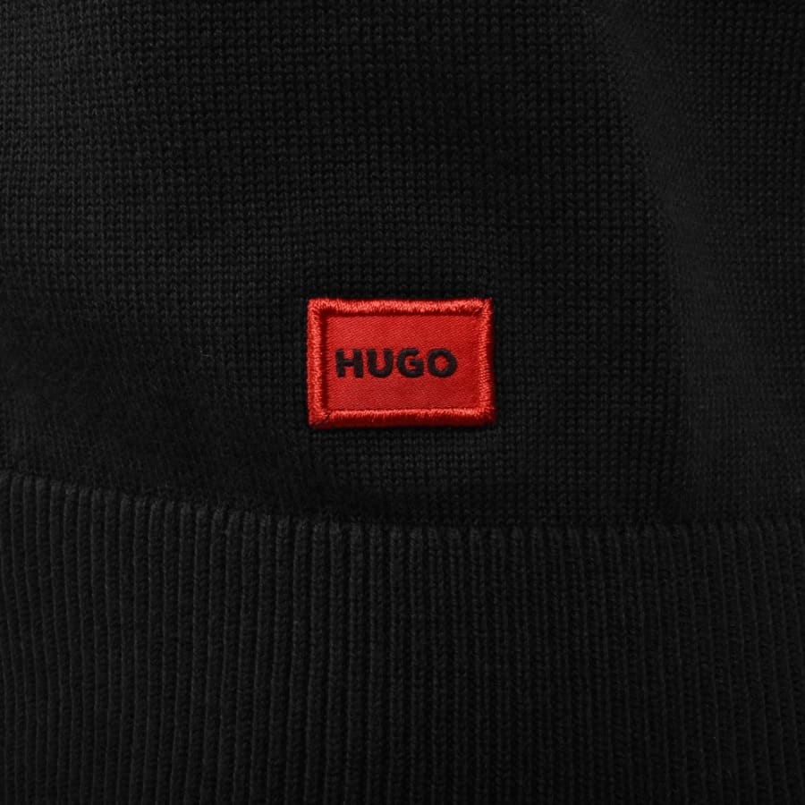 Image number 3 for HUGO San Jacque Full Zip Knit Jumper Black