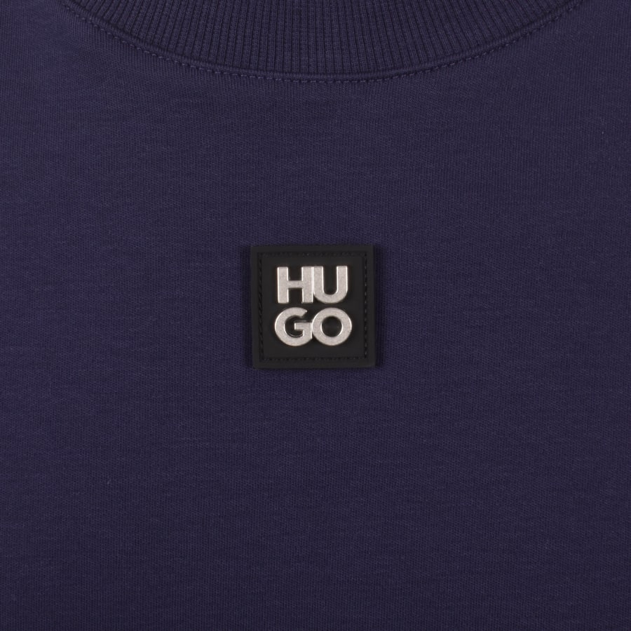 Image number 3 for HUGO Dalile Stacked Logo T Shirt Navy