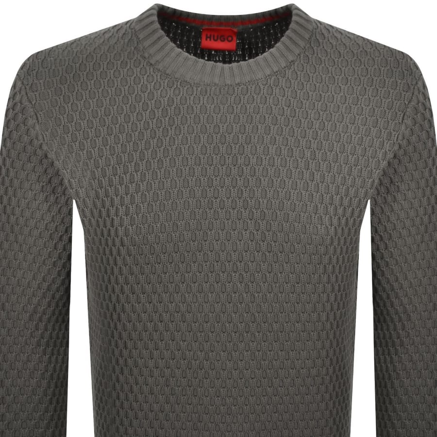 Image number 2 for HUGO Syer Knit Jumper Khaki