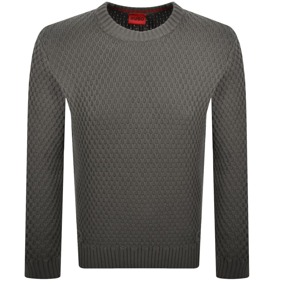 Image number 1 for HUGO Syer Knit Jumper Khaki