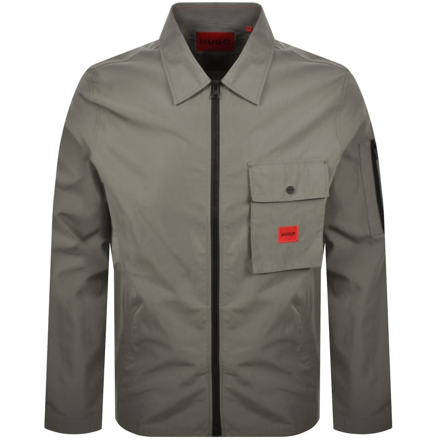 Image number 2 for HUGO Emmond Overshirt Jacket Khaki