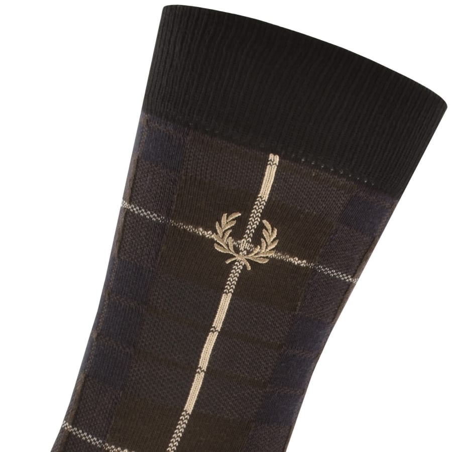 Image number 3 for Fred Perry Tartan Socks Brown