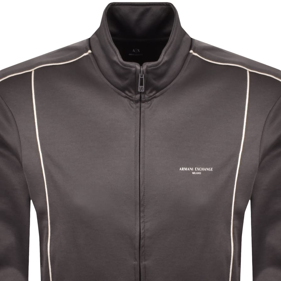 Image number 2 for Armani Exchange Full Zip Sweatshirt Grey